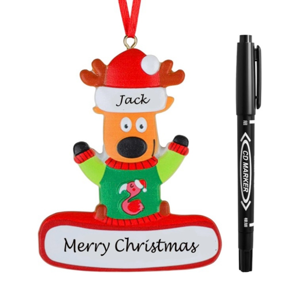 DIY Personalized Custom Reindeer Christmas Ornament